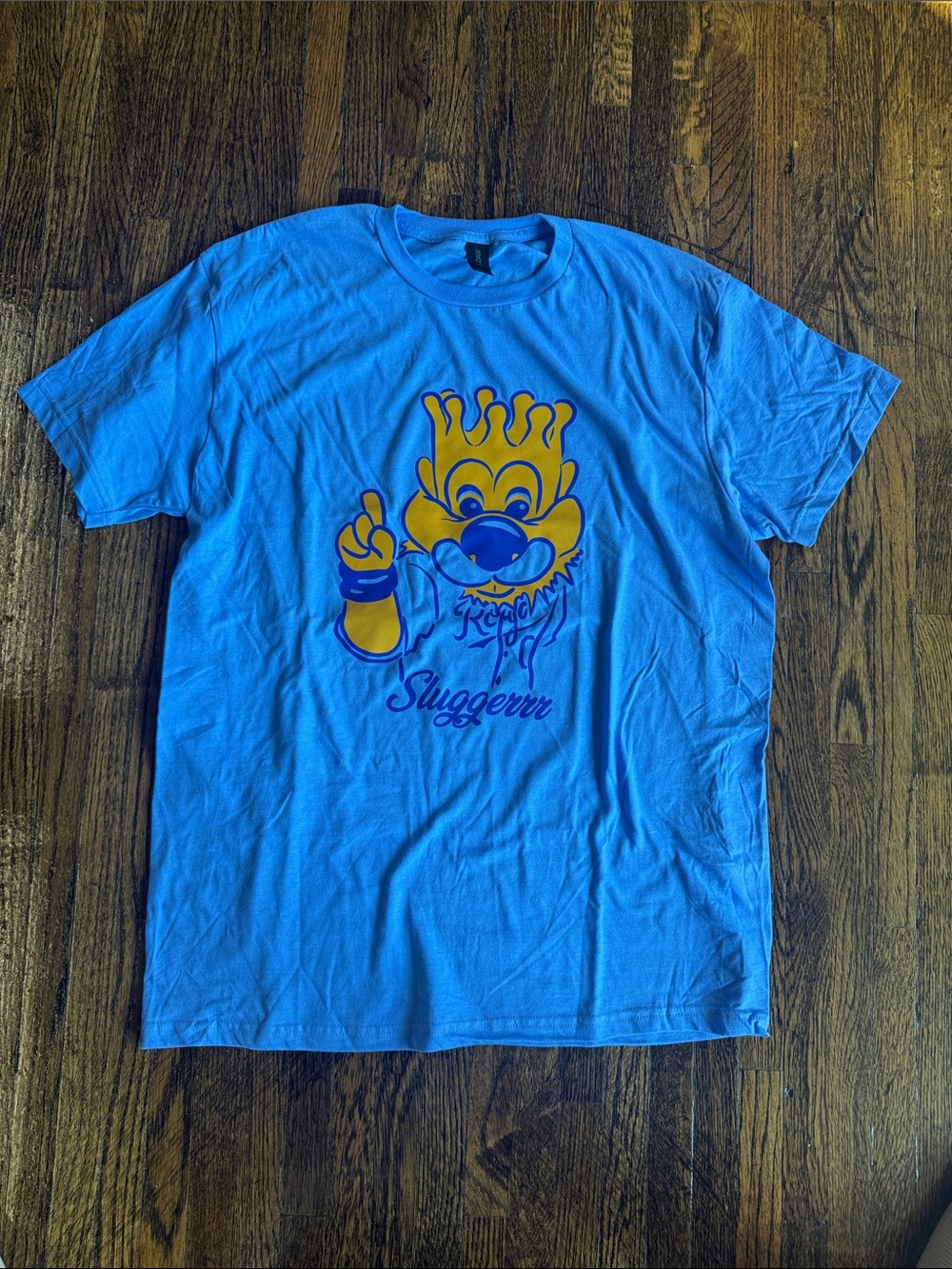 KC Royals Blue Graphic Tee with Yellow Mascot